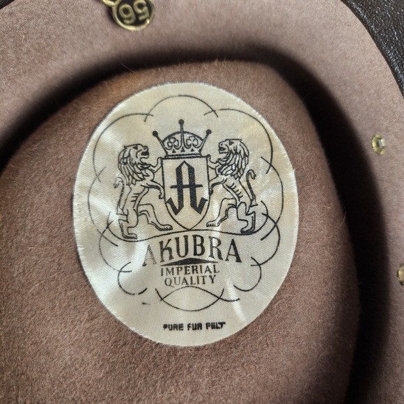 AKUBRA Drover Cowboy Hat Size 56 Brown Pure Rabbit Fur Felt Australian Western - Picture 3 of 13